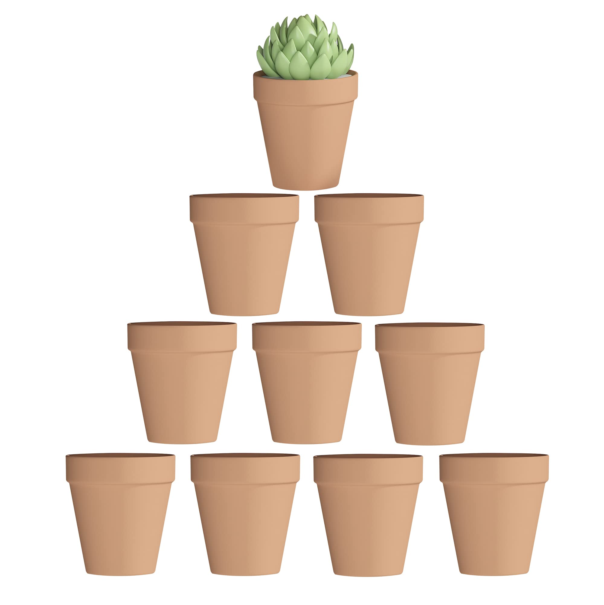Fcacti 4 Inch Terra Cotta Pots 10 Pack
