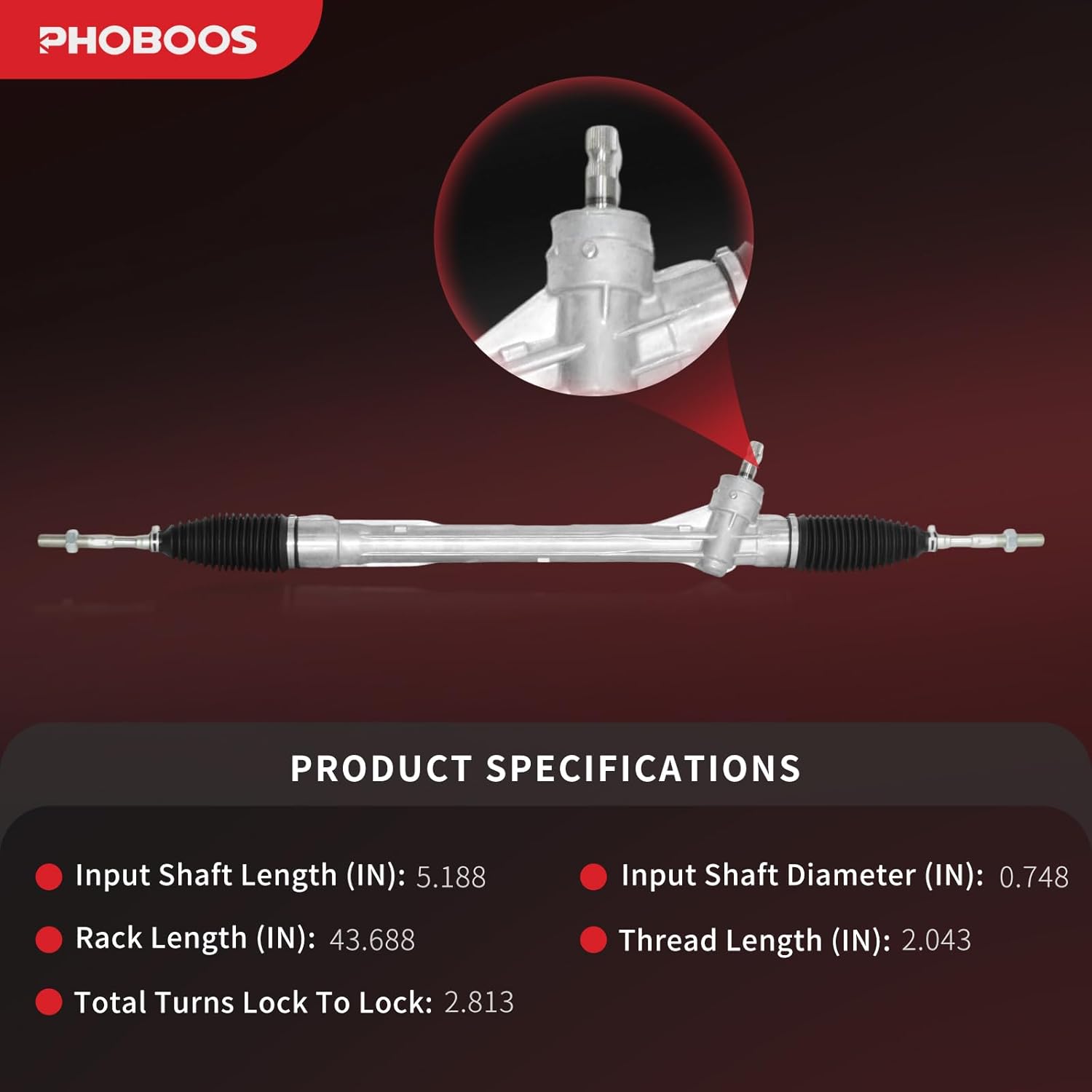 PHOBOOS Electric Power Steering Rack and Pinion Assembly Compatible with Toyota RAV4 2006-2015, 2.4L/2.5L/3.5L/Electric, New Unit, Leak Resistance, Direct Fit, LHD ONLY, Ref. 24-2694
