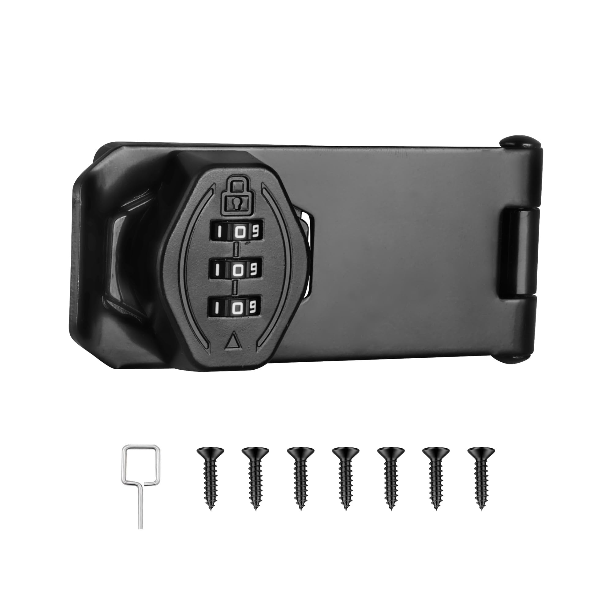 Malimali 100mm 180 Degree Hasp Latch with Combination Lock, Shed Lock