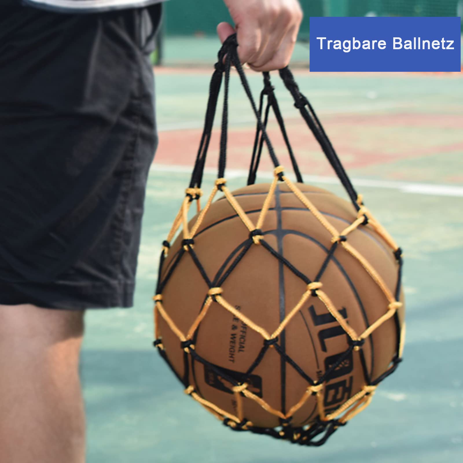 Red portátil para pelotas de fútbol, juego de 2 con bolsa y cordón