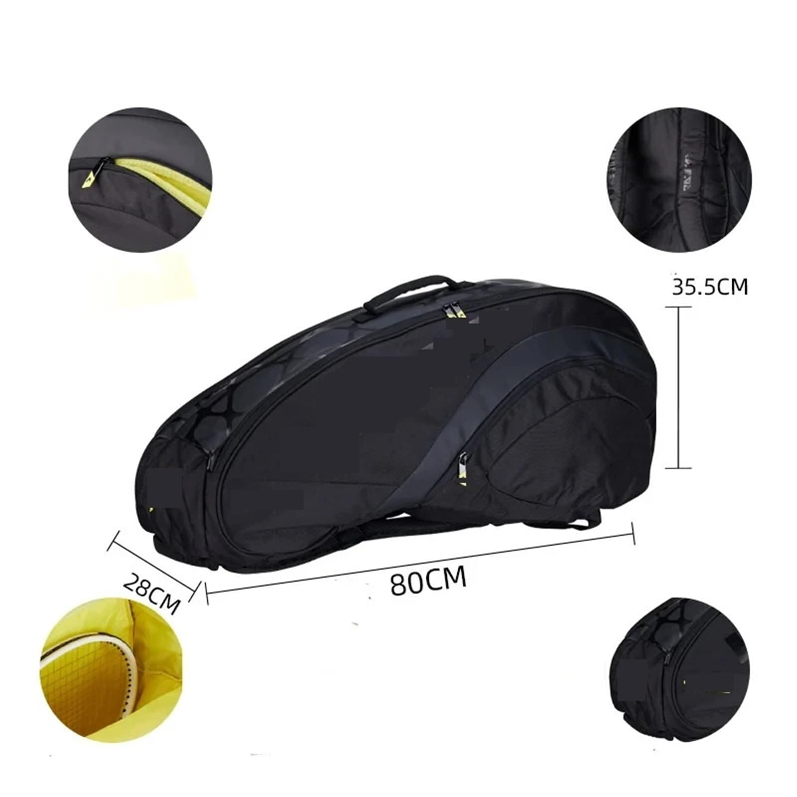 Zaino per Racchette da Tennis Borsa da Tennis da 6 Pezzi Zaino for Racchette da Tennis Borsa for Racchette da Tennis di Grande capacità per Tennis, Badmintonon