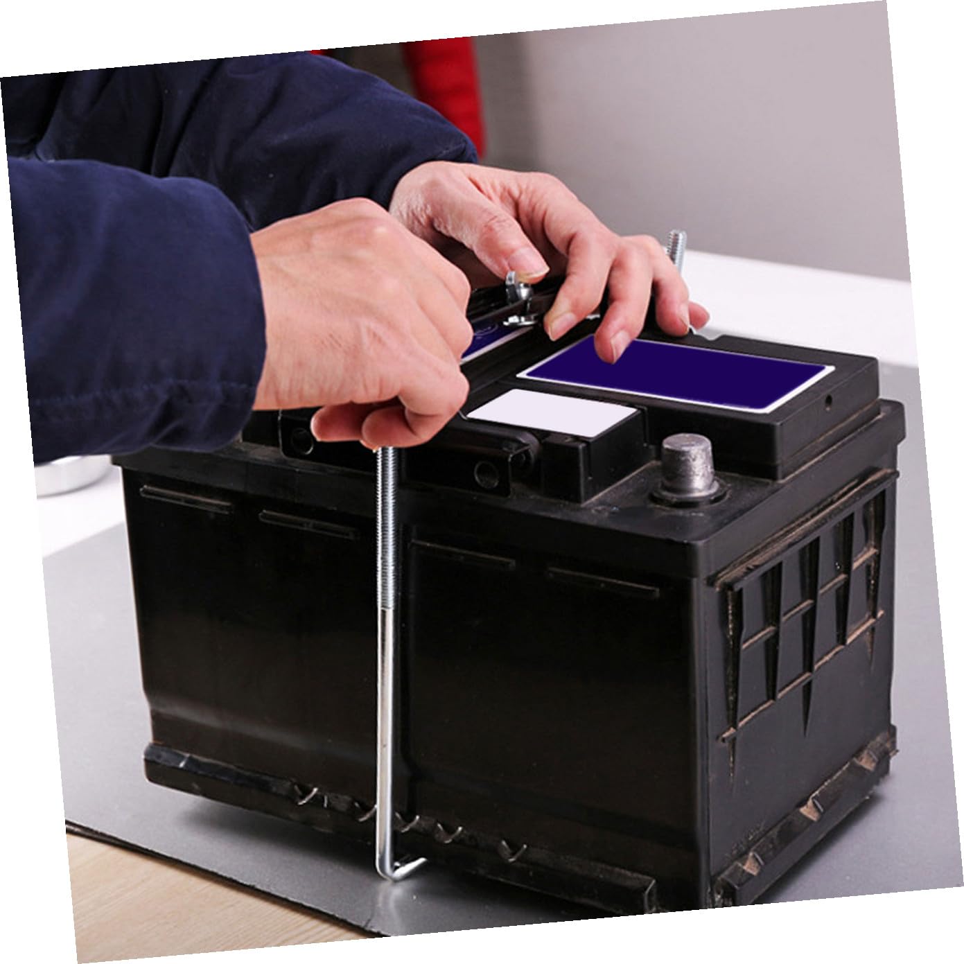 Support Fixation Batterie Voiture Antirouille Maintien Sécurisé pour Batteries Automobiles Résistant et Stable Adapté Transport Conduite
