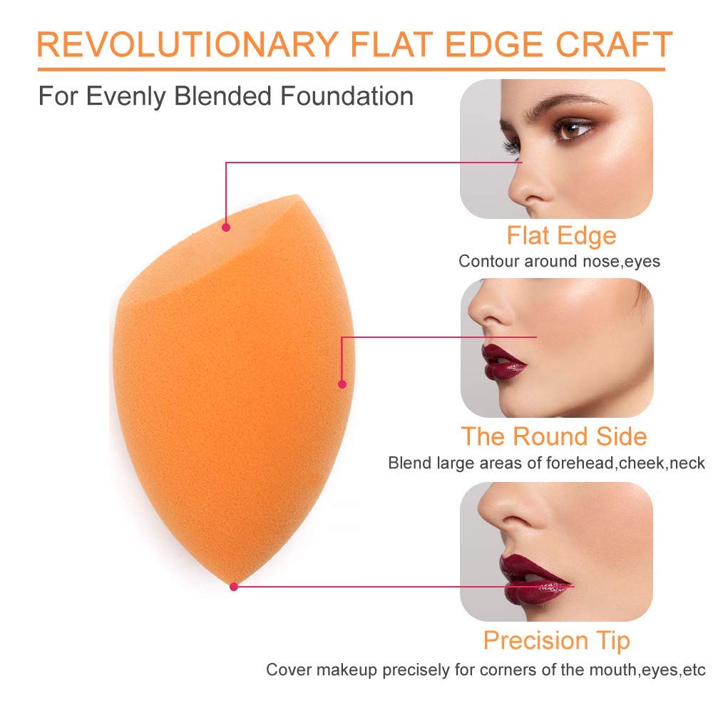 Makeup Sponges Blender Set - Professional Beauty Sponge Foundation Blending Blender with Egg Case, Flawless for Cream, Powder and Liquid 4 Pcs with packing box : Beauty & Personal Care