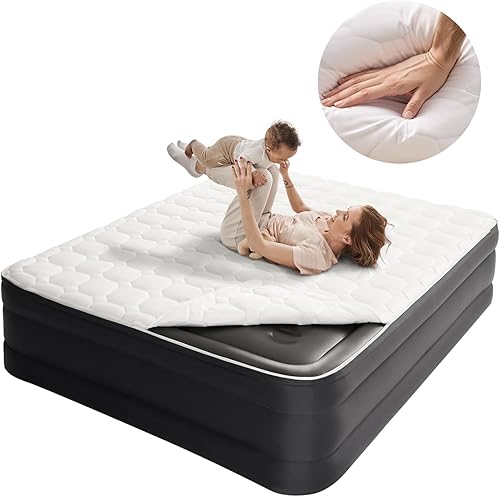 Miniatura 19 de Colchón de aire CHILLSUN Full con bomba incorporada, colchón hinchable de 18" de altura con comodidad, colchón inflable, cama de aire mejorada con