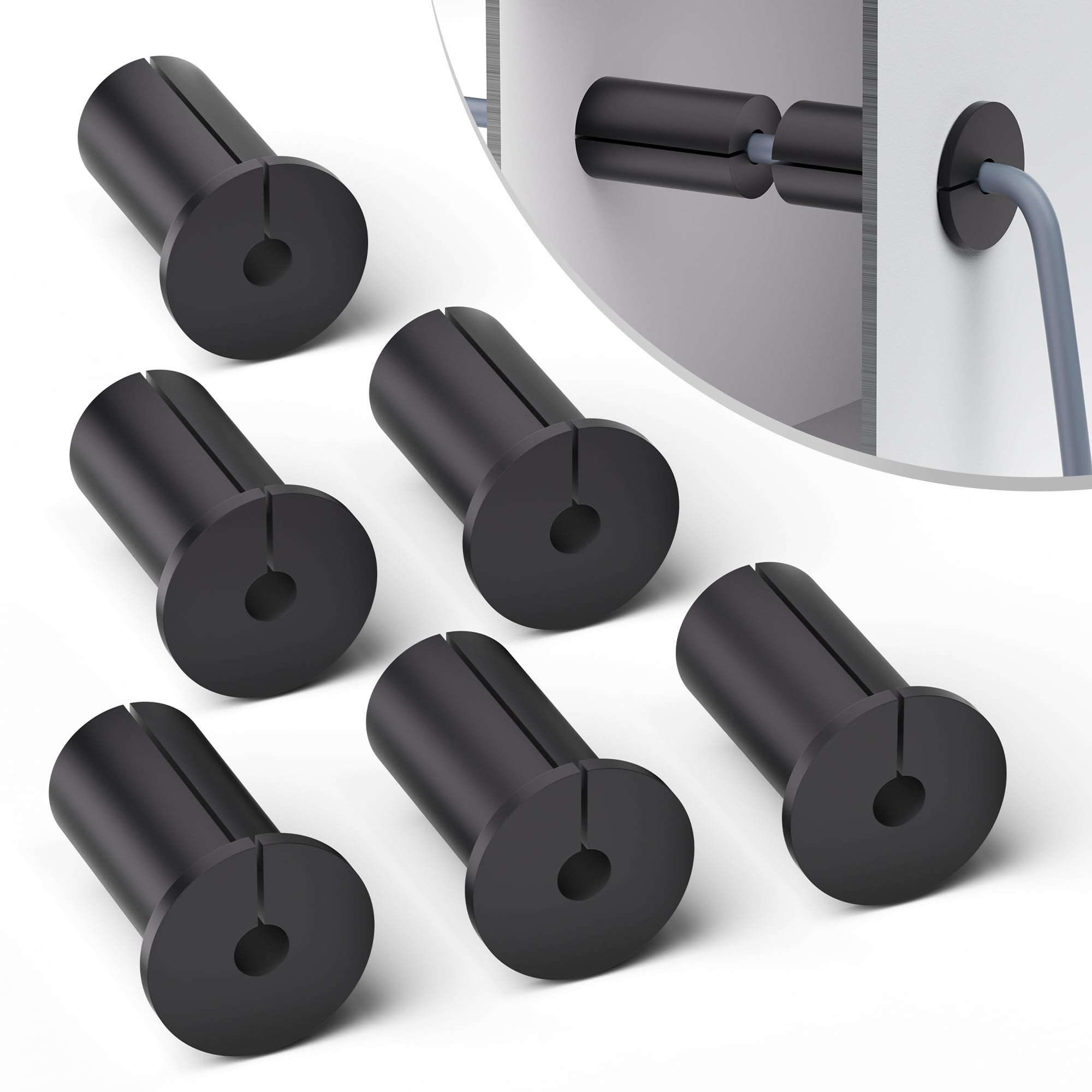 1 Inch Wall Grommets for Starlink Cable 6 PCS Rubber Starlink Cable Wall Grommet for 1 Inch Wall Hole Waterproof Rubber Wall Bushing Grommet for