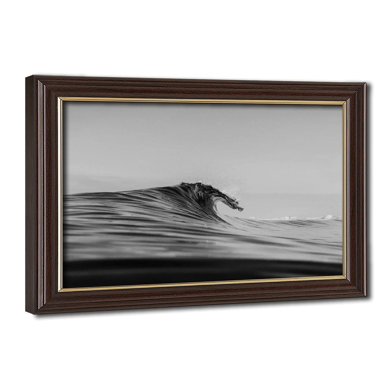 Bareronor Black And White Ocean Wave Canvas Poster Bedroom Decor Landscape Office Room Decor Gift 24" L X 36" W