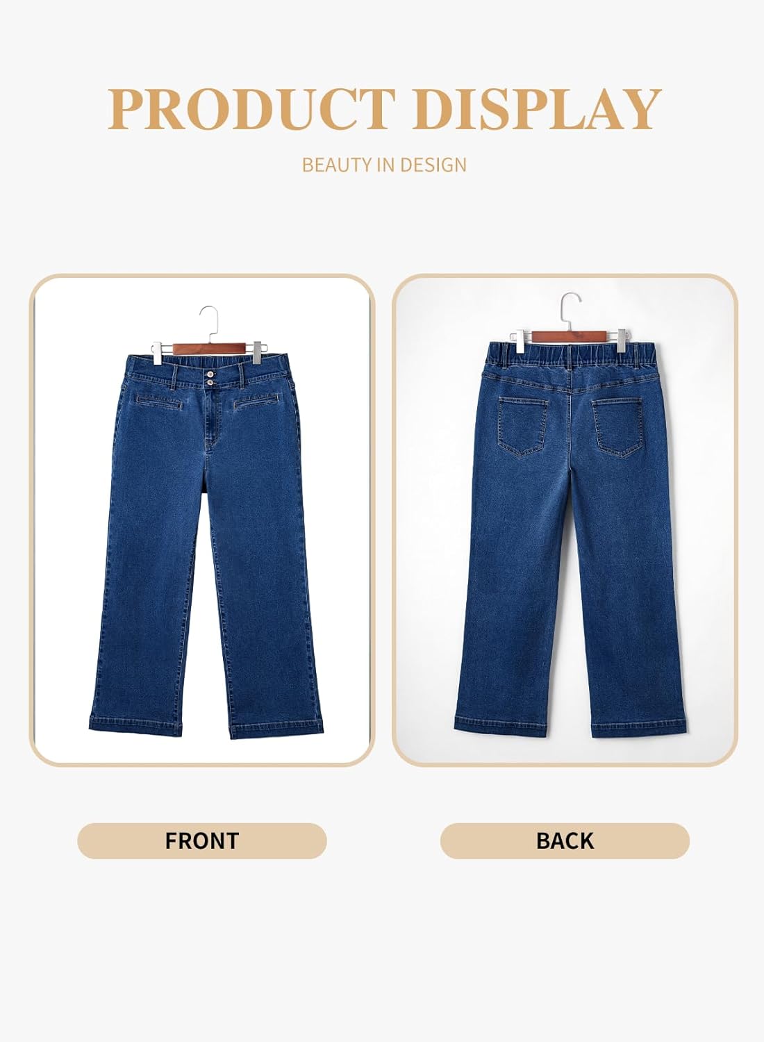 Eytino Women’s Plus Size Jeans High Waisted Straight Leg Stretchy Jeans Trendy Casual Loose Denim Pants with Pockets(1X-5X)