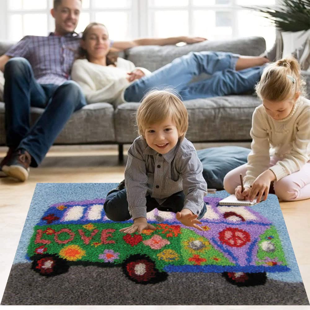 Kits de gancho de pestillo para adultos, kit de fabricación de alfombras para decoración del hogar, kit de manualidades con herramientas de bricolaje, kit de gancho de pestillo de alfombra