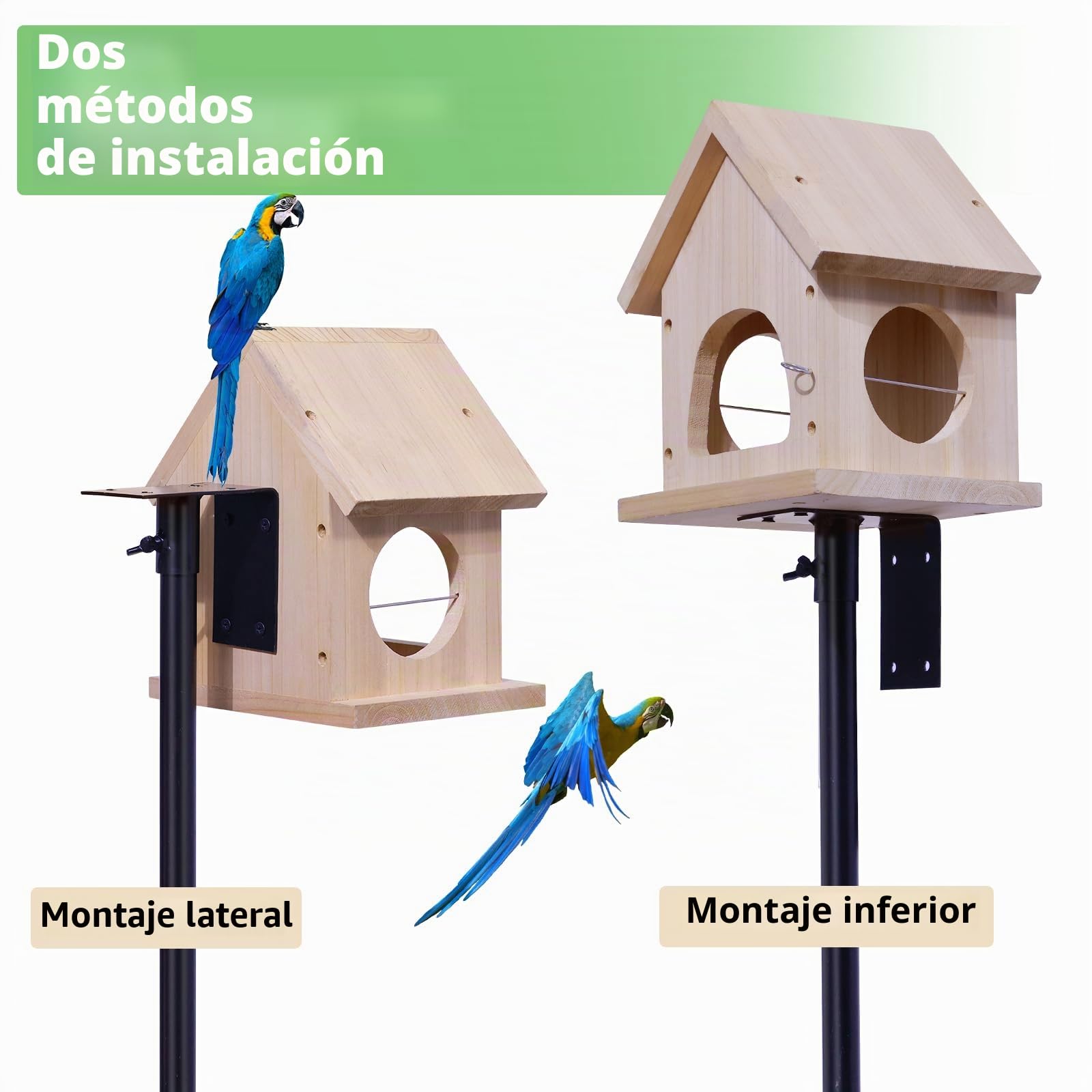 Urban Deco Juego de soporte para comedero de pájaros, 203 cm, ajustable, colibrí, barra de soporte, soporte universal con 5 pinchos para exteriores, patio trasero, negro (sin casa de pájaros)