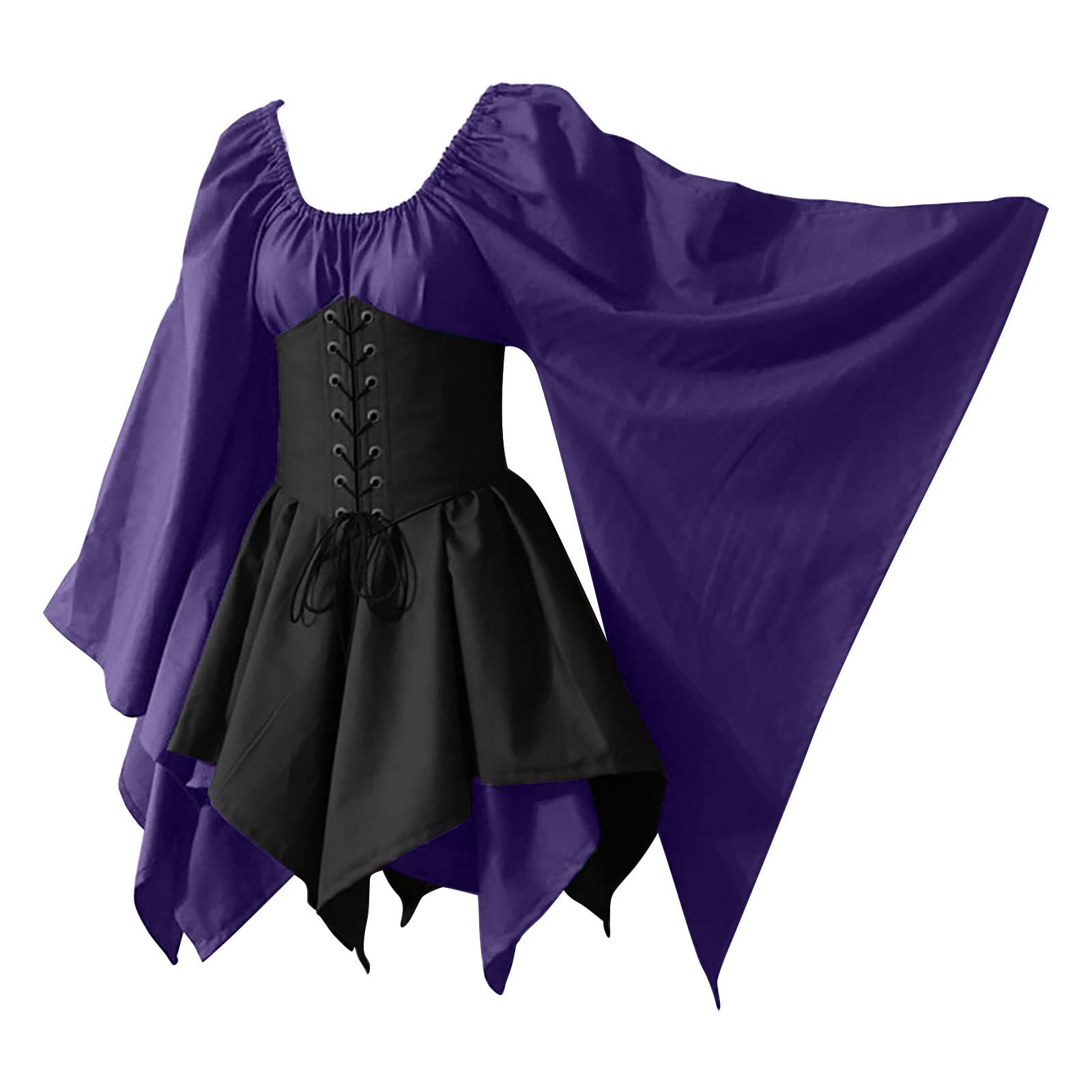 AEGJEGVD Mittelalter Kleidung Renaissance Kleid Retro Gothic Outfit Mini