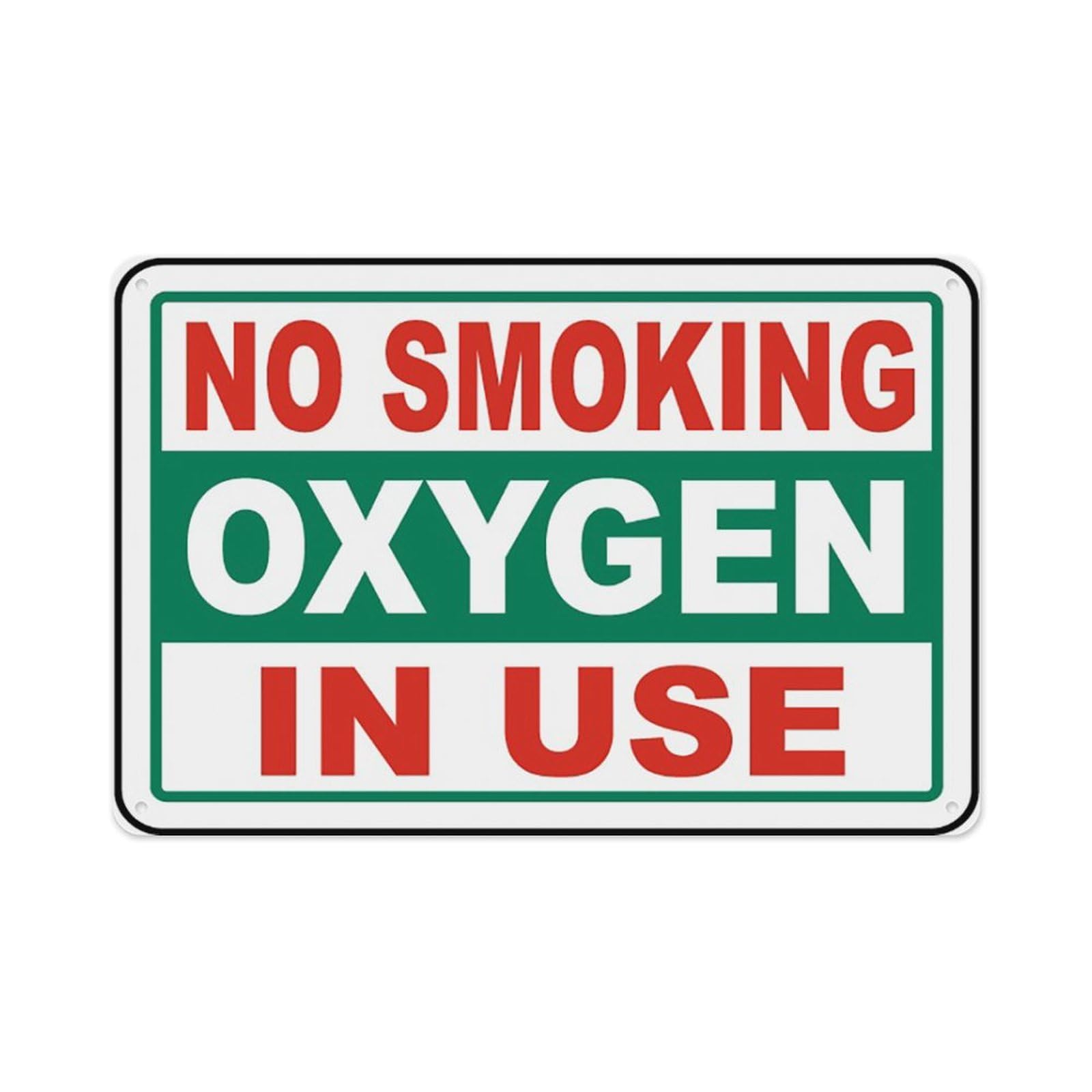 peiyeety No Smoking Oxygen In Use Sign Aluminum Tin Warning Signs For Home Outdoor Garden 8X12 Inches