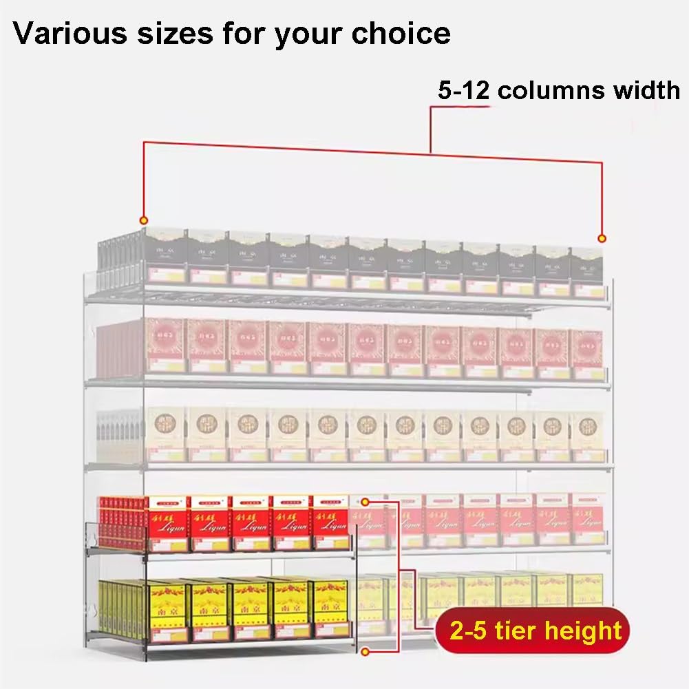 Dispenser di sigarette self-service con pulsante automatico per bancone e porta caramelle da parete, ideale per supermercati, trasparente, 68,5 x 29 x 44,7 cm