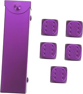 Toyvian 1 Conjunto De Dados De Metal Pokeno Conjunto De Dados Com Caixa De Dados Decorativos Conjuntos De Tabuleiro De Xadrez Dados Coloridos Terno De Jogo De Dados Jogando Prop