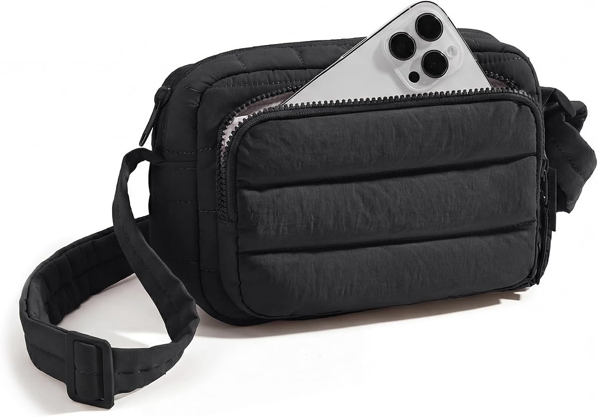 BAGSMART Bolsos cruzados para mujer, bolsos cruzados acolchados para mujer con ranuras de bloqueo RFID, bolsos cartera pequeña | Monedero de viaje