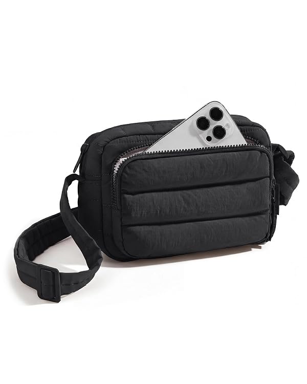 BAGSMART Crossbody Bags for Women, Puffer Crossbody Purses for Women with RFID Blocking Slots, Handbags Wallet Small Purse, Black by BAGSMART - Used condition - US$14.64