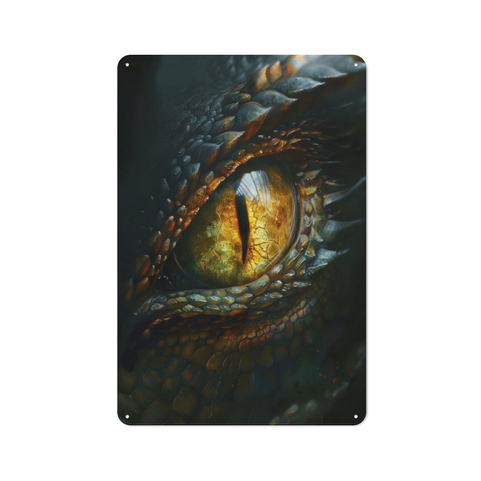 Junmoney The Eye Of The Dragon 30X20cm Vintage Metal Plaque With For Garage Or Workshop, A Christmas Gift For People Styling Garage And Workshop