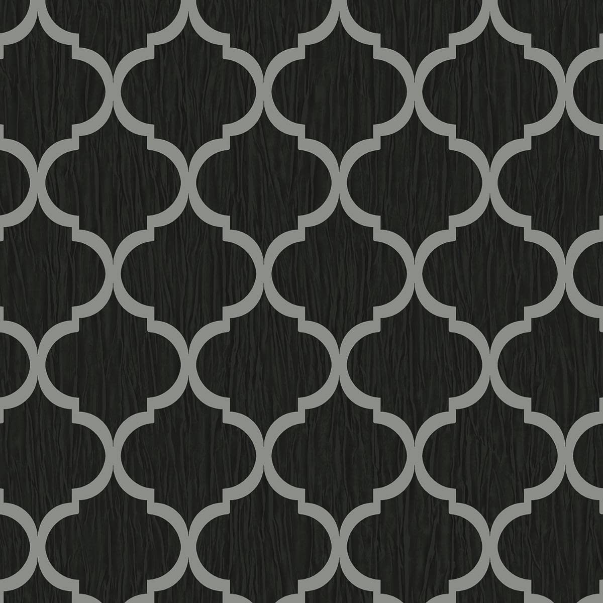 Crystal Trellis Wallpaper Black/Silver Debona 8895
