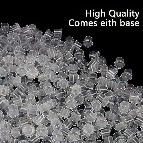 Image of Tattoo Ink Caps with Base, Urknall 300pcs Ink Cups Plastic Ink Caps Disposable Ink Cups Caps for Tattoo Ink Tattoo Supplies