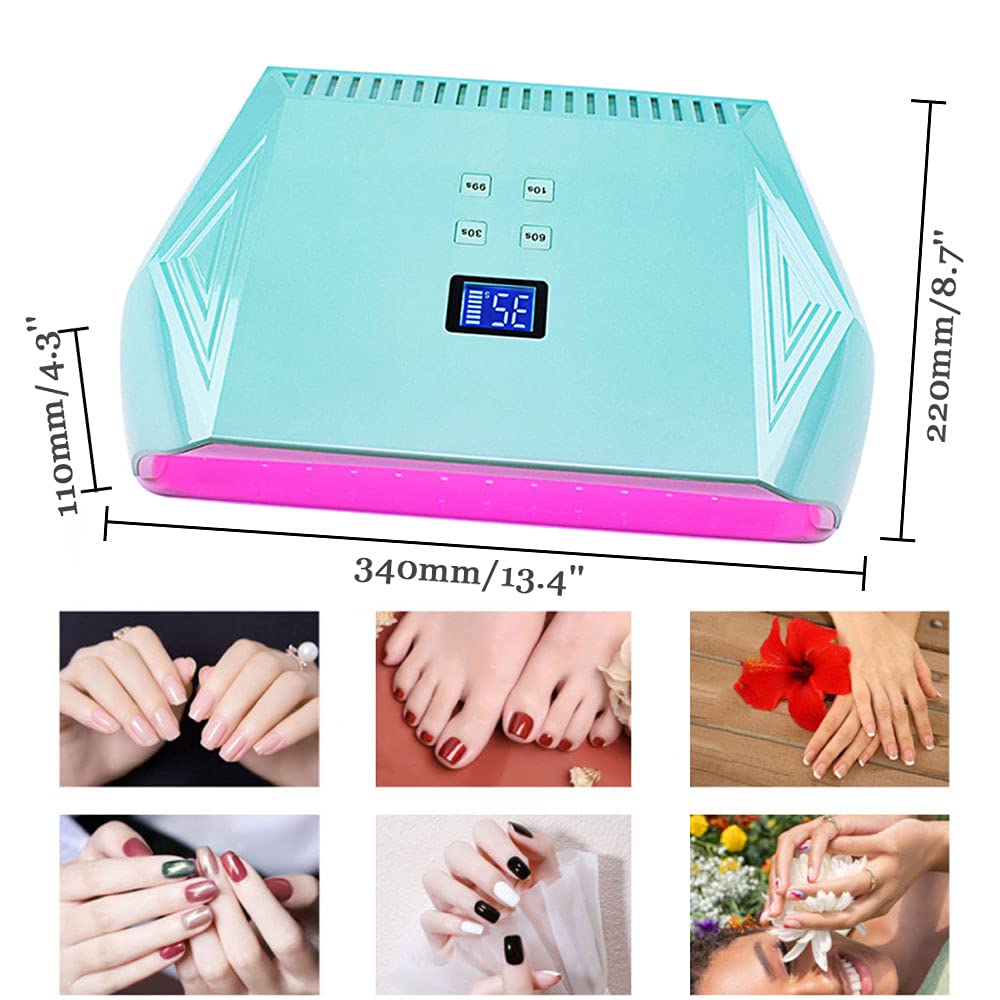 lamparas para uñas. Lámpara de uñas LED inalámbrica de 128 W, secador de uñas inalámbrico, luz rizadora de esmalte de uñas de secado rápido de 10000 mAh, herramientas de arte de uñas de gel profesiona
