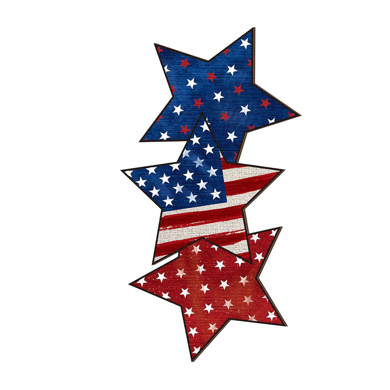 4Th of July Patriotics Door Decorations, Independence Day Welcome Sign Decors Door Hangers Wreath for Memorial Day Decors Wood Patriotics Wreath