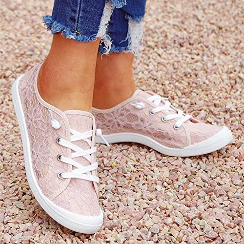 Hbeylia Canvas Shoes For Women Fashion Casual Plaid Lace Up Low Top Play Sneakers Lightweight Low Heels Slip On Flats Loafers Walking Shoes For Girls Running Outdoor Sports Driving3