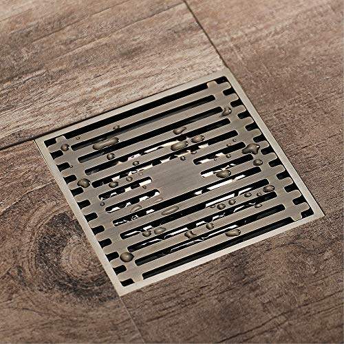 Toilettes et douche sans odeur grâce au drain de sol carré en laiton antique - 5