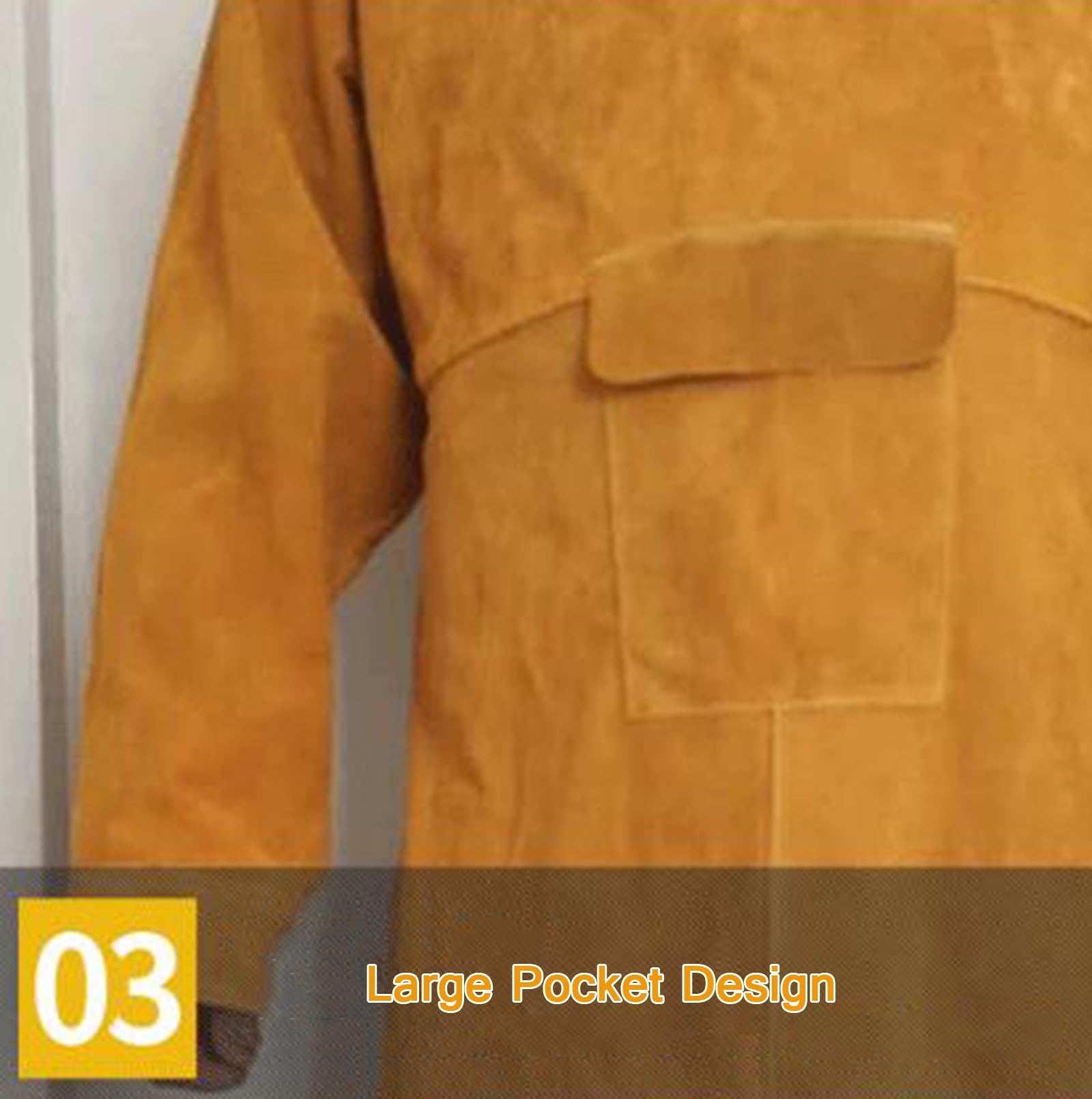 Vêtements de Soudage en Cuir Tablier de Soudage avec Manche Manteau de Soudure Résistant À la Chaleur et À la Flamme pour Hommes et Femmes