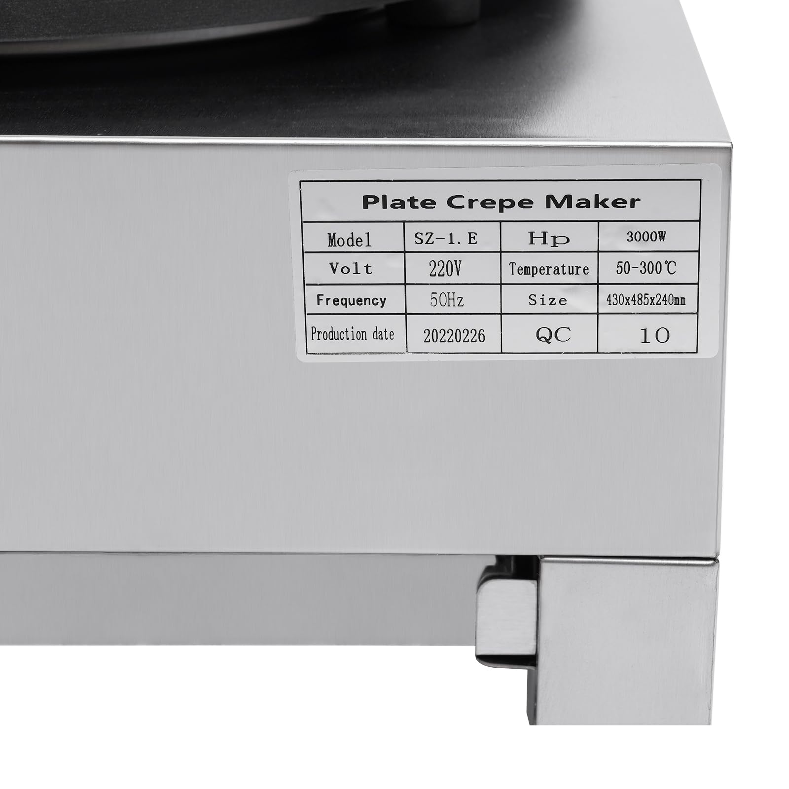 Crepes - Crepes (3000 W, con distribuidor de masa, revestimiento antiadherente, diámetro de 400 mm, para crepes y tortitas