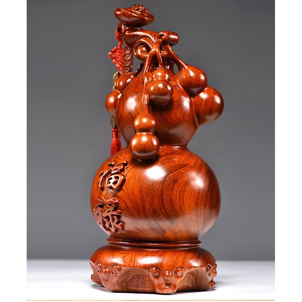 Dekoracja biurka Scultura In Legno Zucca Ornamento Legno Massiccio Soggiorno Mogano Casa Cinese Artigianato Decorativo Rzeźby Wystrój Domu (15 cm)