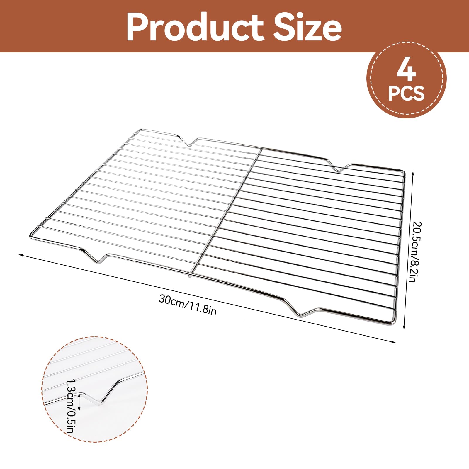 Grille de Refroidissement Pâtisserie 30×20.5cm Rectangulaire pour Cuisine et Gâteaux