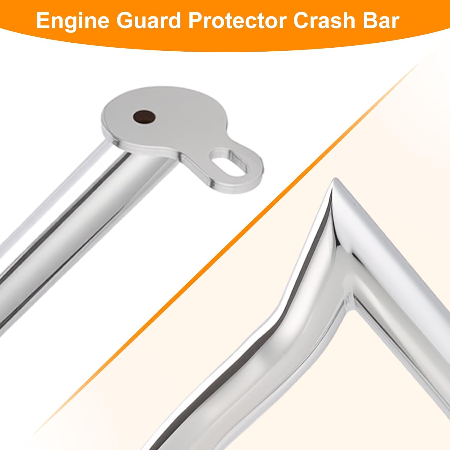 Motorcycle Crash Bar Engine Guard Highway Bar Fit for Harley Touring Road King Street Glide Electra Glide 2009-2023(Chromed Silver)