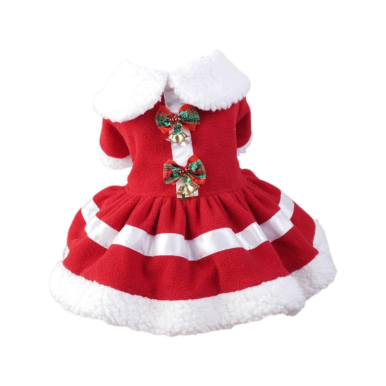 Costume de Noël pour animaux robe cape en polaire douce pour chiens et chats taille S