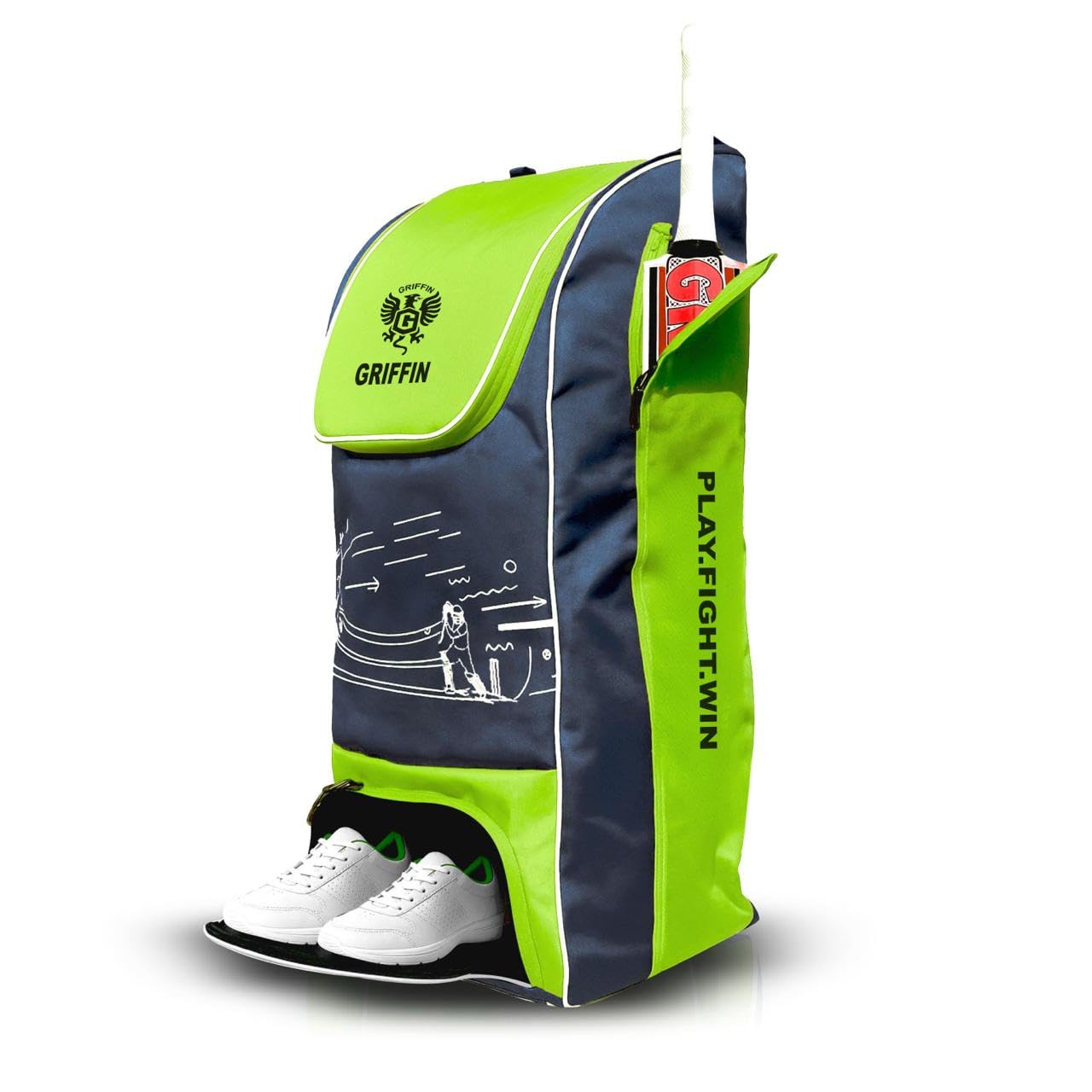 Griffin 2.O Kit Bag Cricket (Navy Lemon)