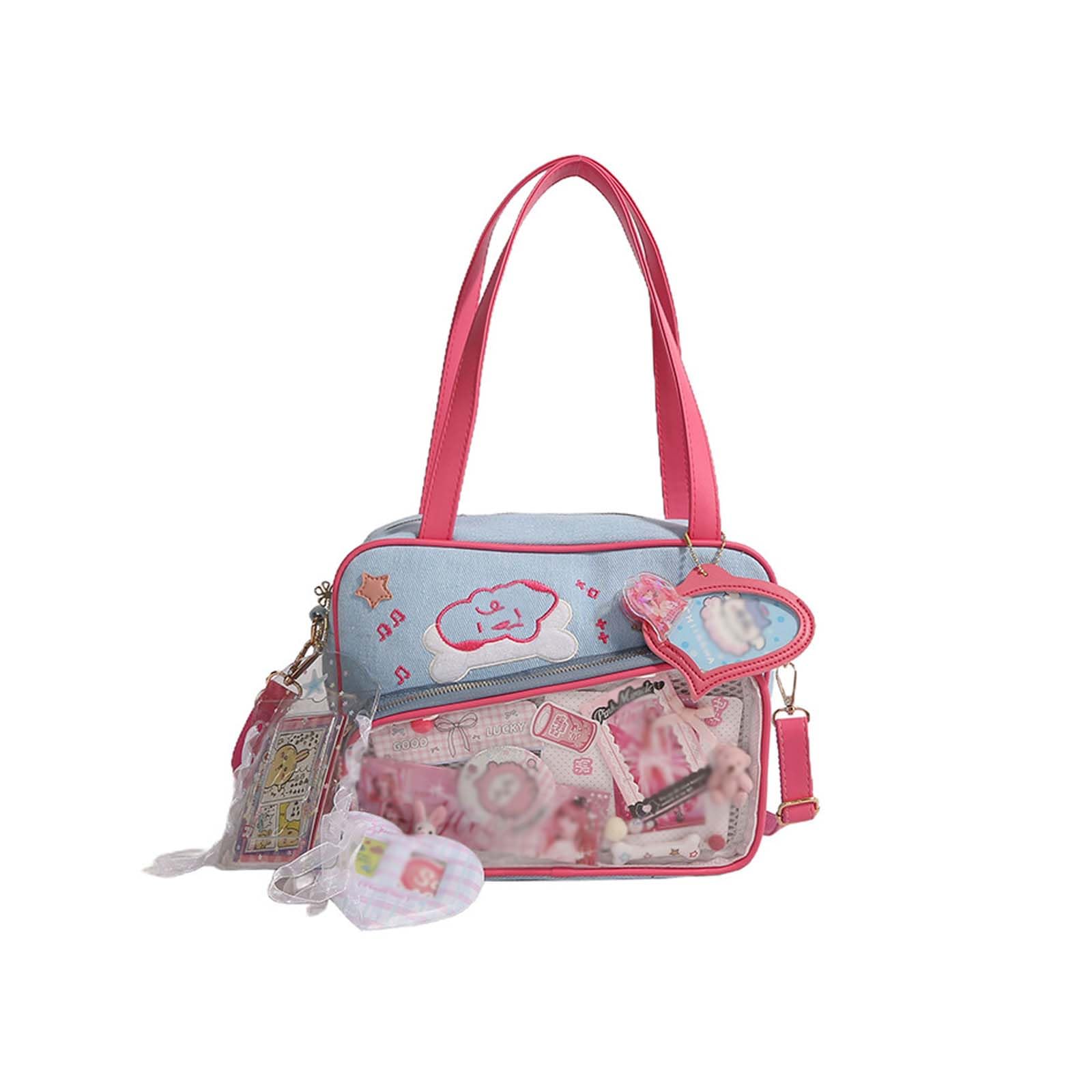 KeAiDMon itabag star patterned shoulder bag badge display crossbody bag