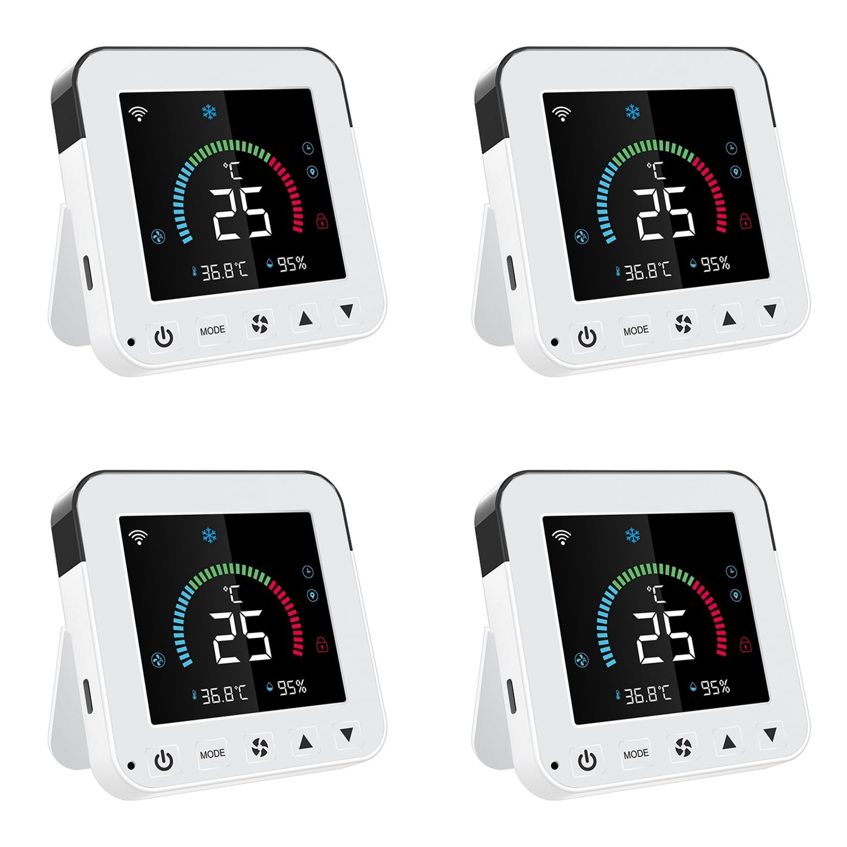 Jnchdghwa 4X Tuya Smart Life New WiFi Thermostat DC5V Air Conditioner IR Remote Control Timer Temperature Humidity Sensor