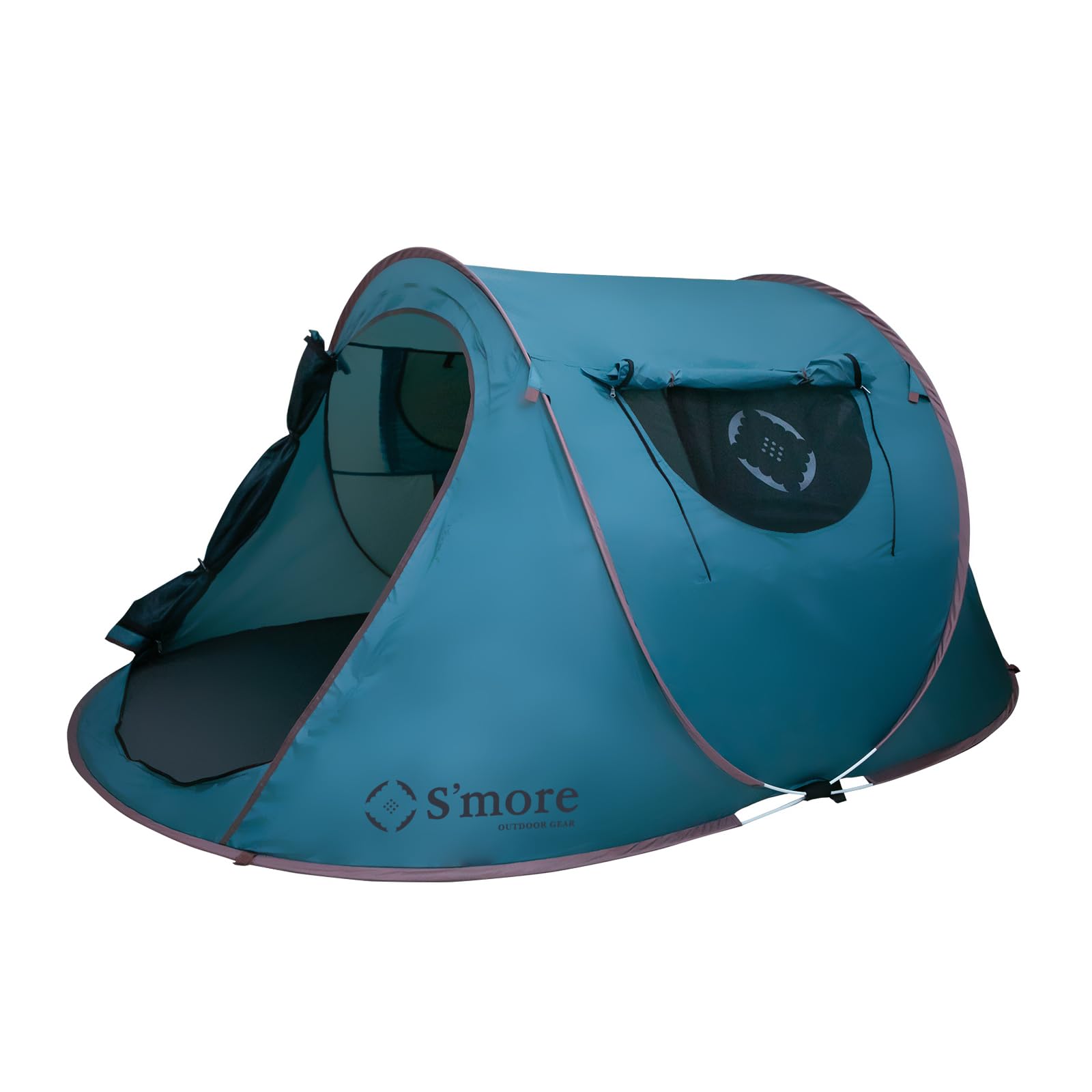 S'more Pop-up Camping Tent, Portable Instant Automatic Pop Up Beach Tent for 2 People, 2 Double Layers Door and Windows with Mesh Layers, Waterproof UV Protection Sun Shelter