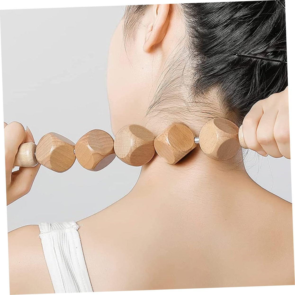 2piezas Masajeador De Madera Natural Para Cuerpo De Rodillos De Masaje Para Relajación y De Fitness Color Marrón