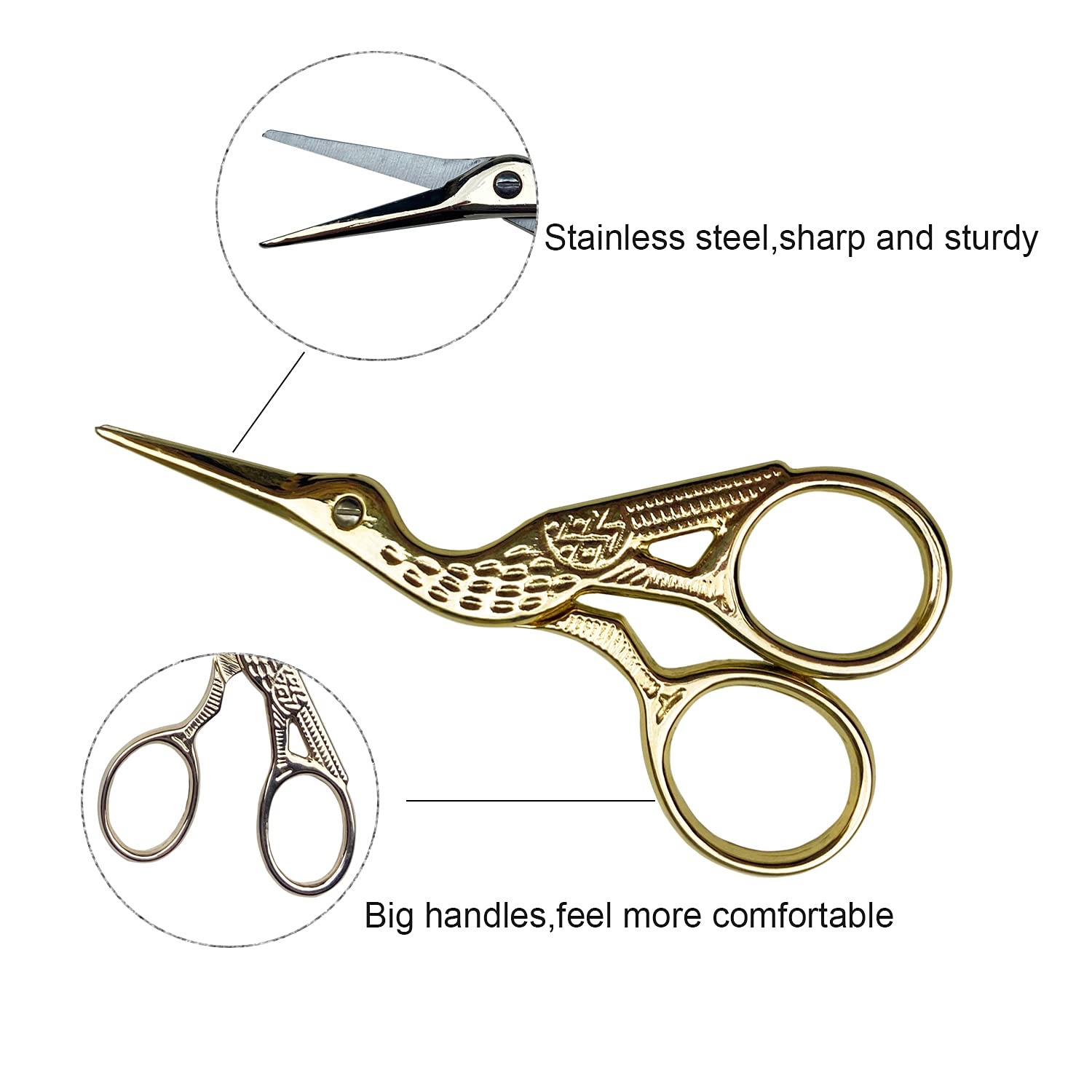 Weabetfu 3.6-Inch Sewing Scissors – Sharp Stainless Steel, Comes With Leather Cover - View #6