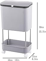 Vista 7 de Papelera extraíble de compost para cocina, compostador, papelera extraíble para cocina del hogar, papelera multifuncional en capas, papelera Blanco