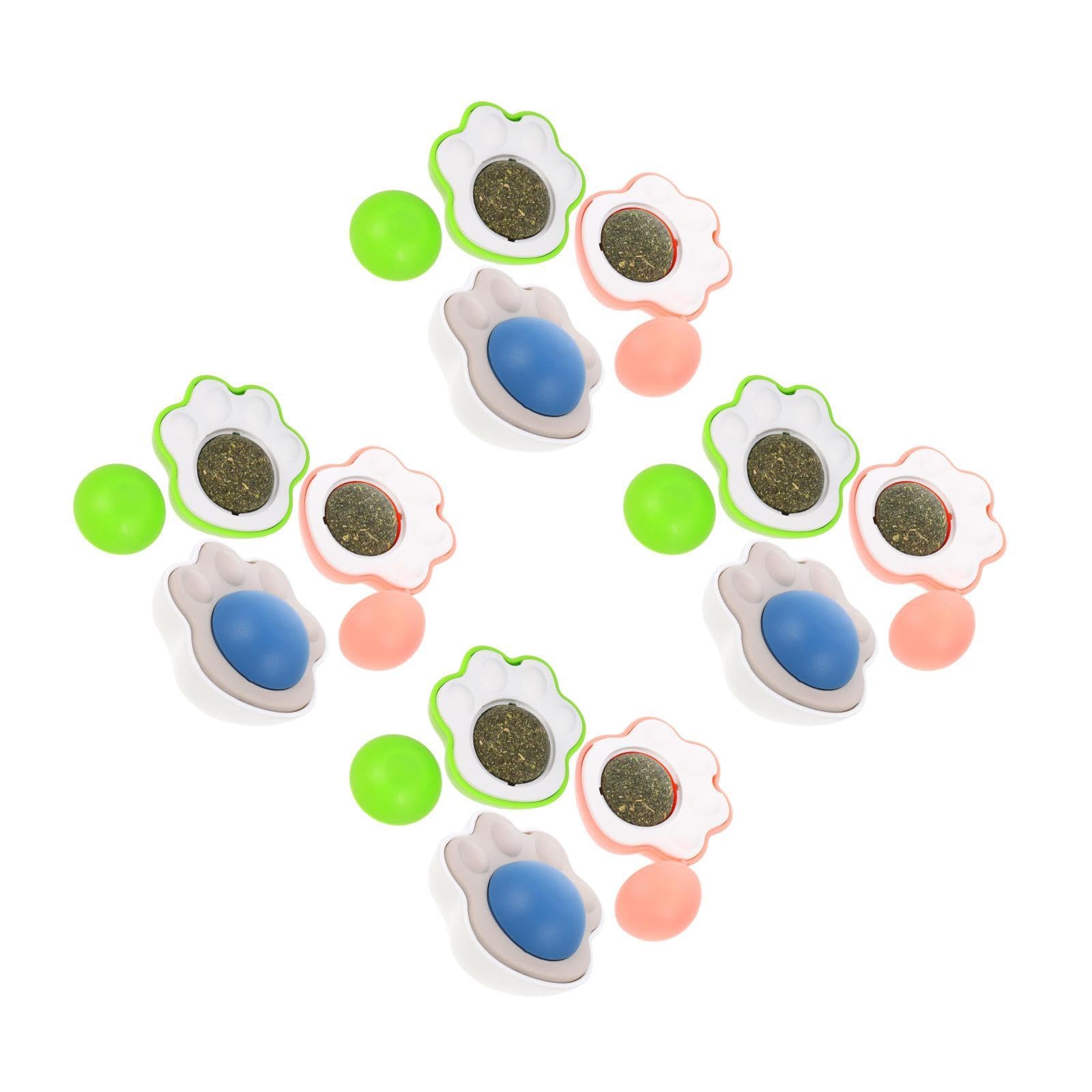 INOOMP Lot De 4 Jouets Interactifs Dintérieur pour Chats Teazys Jouets Comestibles pour Chats 3 Pièces X 4