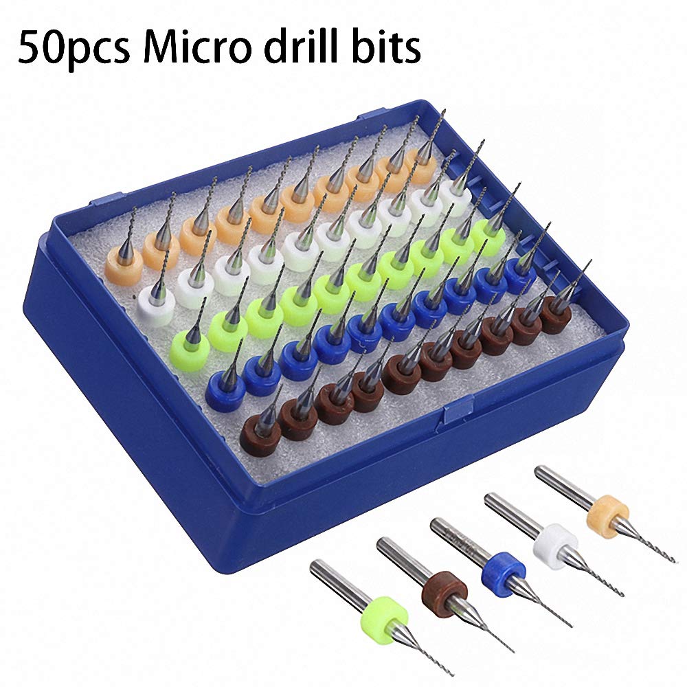 50pcs/set 0.5mm-0.9mm Hard Alloy PCB Print Circuit Board Carbide Tungsten Micro Drill Bits Tool
