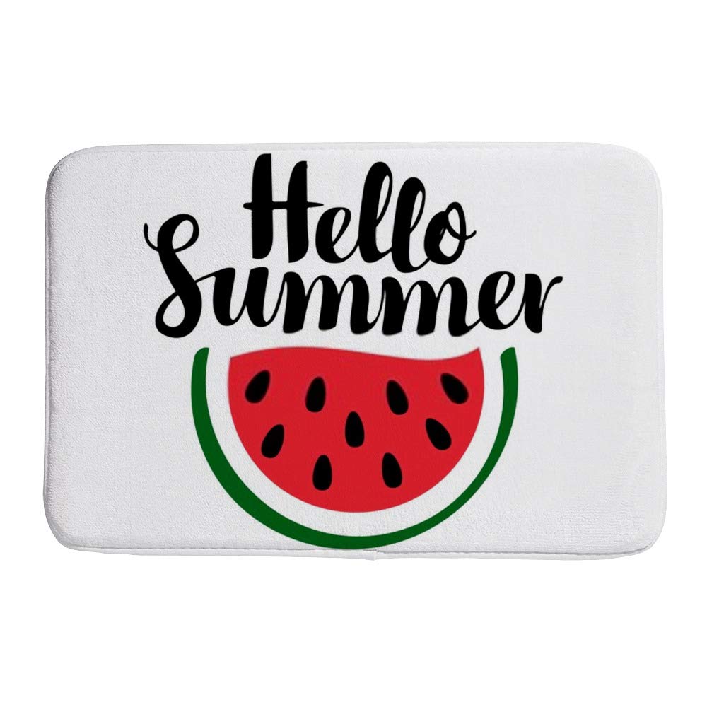 Tapis de bain moelleux Hello Summer pastèque coloré 31 x 20 inch