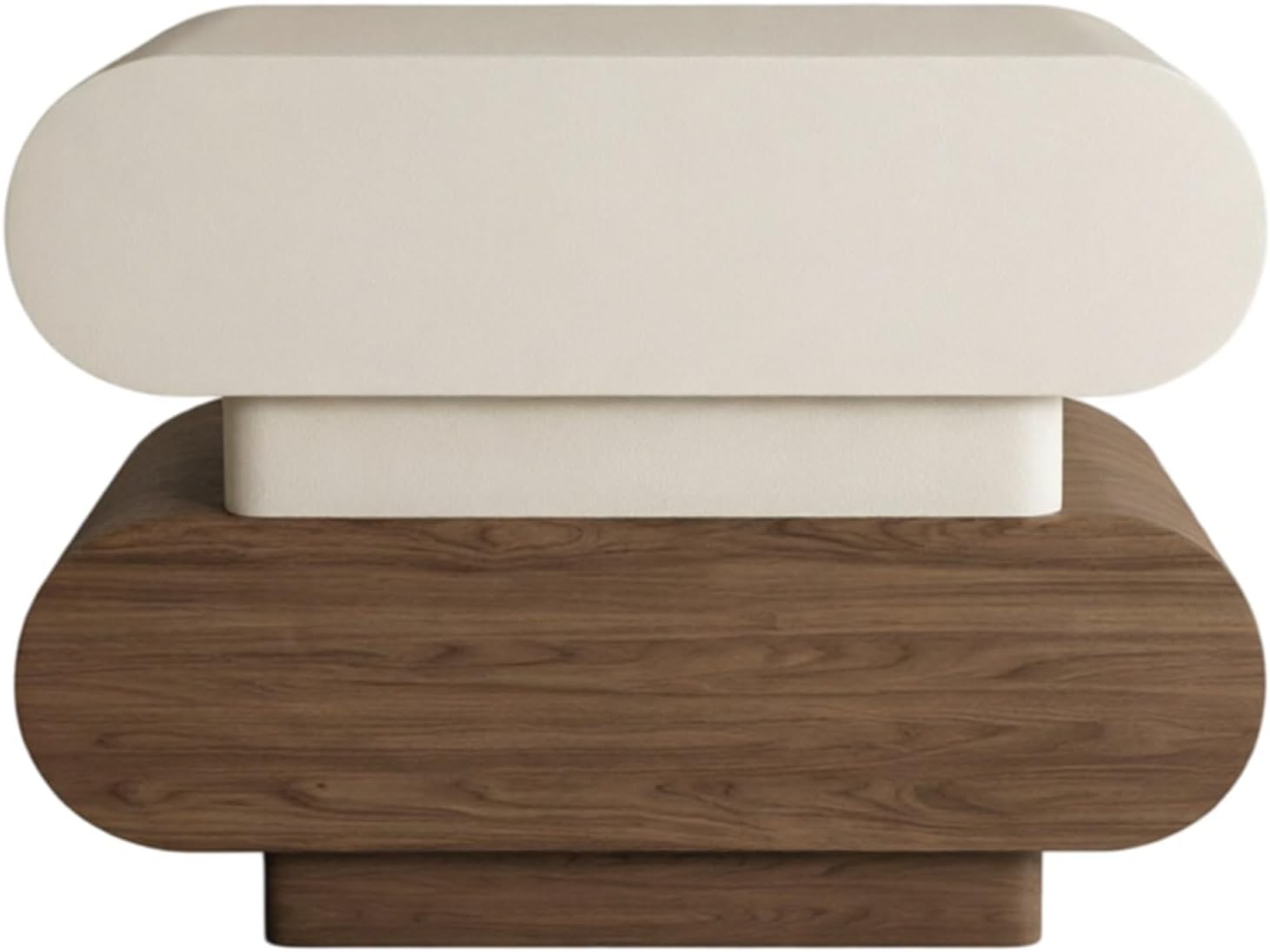 Bedside Table Dual Level Nightstand with Recessed Pulls and Drawers for Living Room Bedroom Night Stand for Bedroom(Brown,Large)