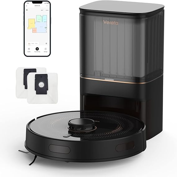 Verefa Robot Vacuum SelfEmpty, Empties Itself for 70 Days