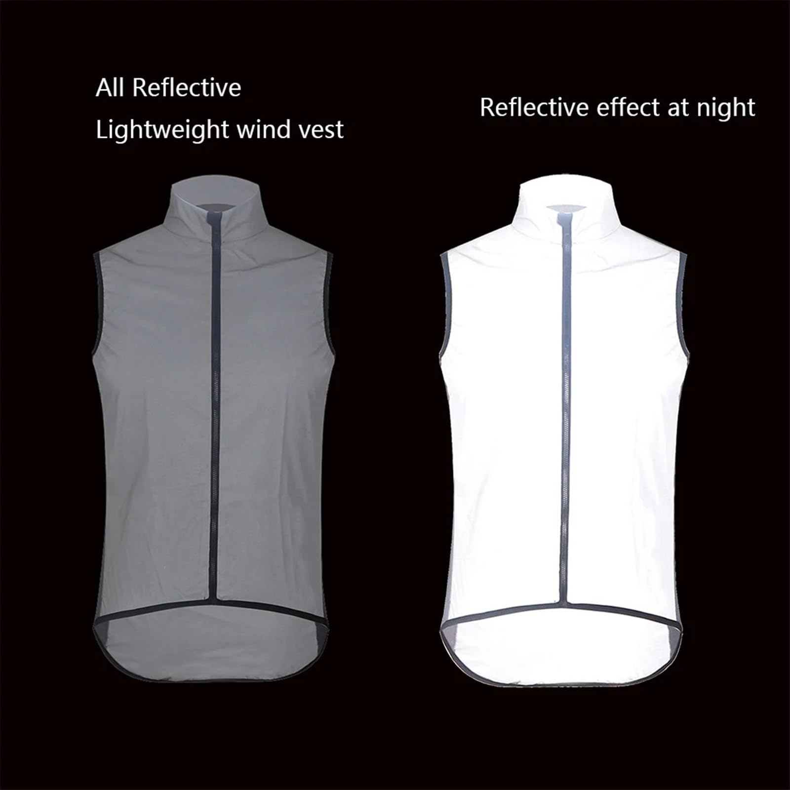 Chaleco Reflectante for Ciclismo, Chaleco Cortavientos for Equipo, sin Mangas, for Bicicleta de Carretera, Ropa for Ciclismo(L)