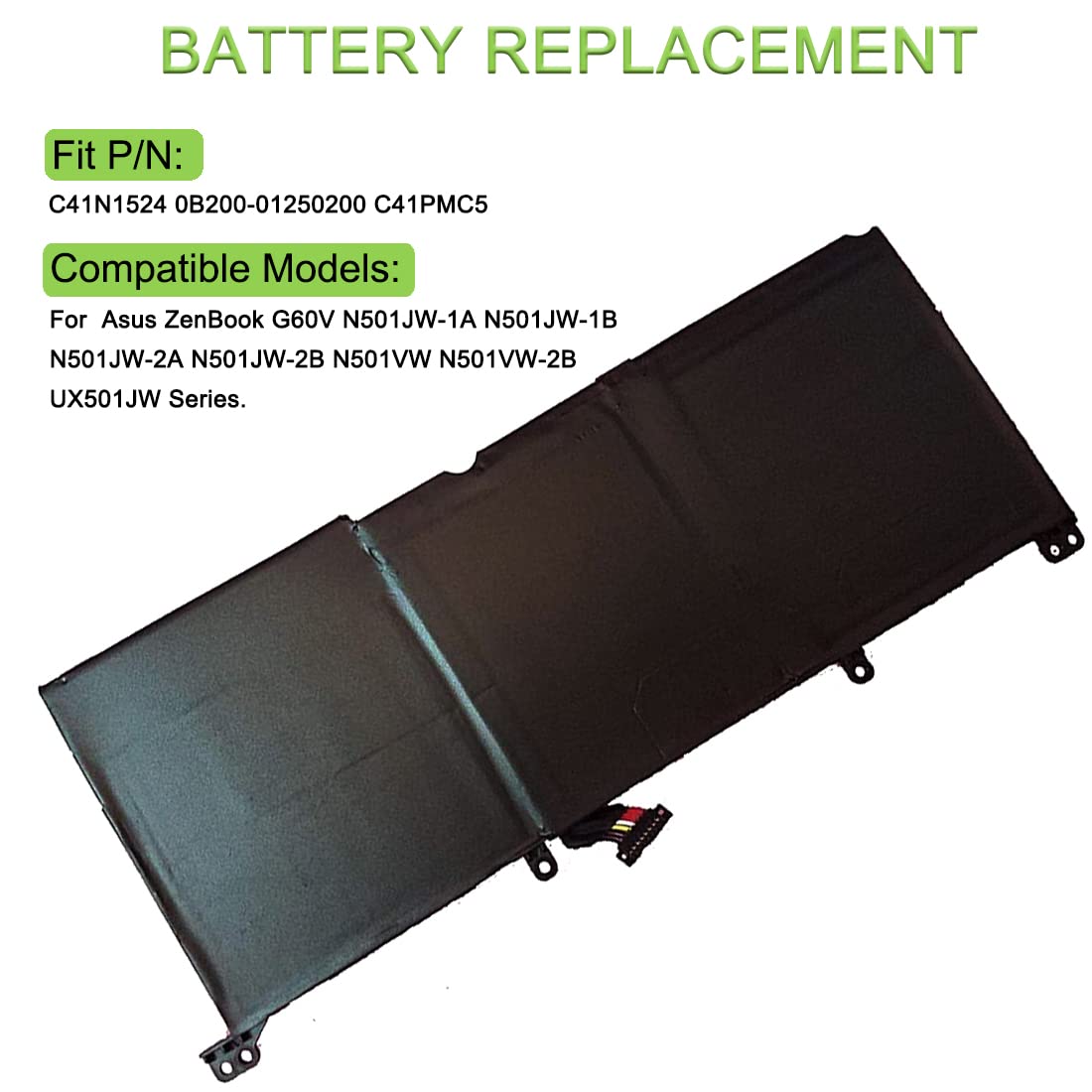 Original C41N1524 C32N1523 C41PMC5 Bateria De Laptop 60Wh 96Wh Para Asus Zenbook Pro G60V G501VW Ux501vw N501jw N501vw N501l Fi014t