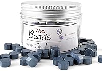 Vista 2 de Yoption - Cuentas de cera de sellado Darkishblue, 210 cuentas octágonas con velas y cuchara de fusión para tarjetas de felicitación de boda, regalo