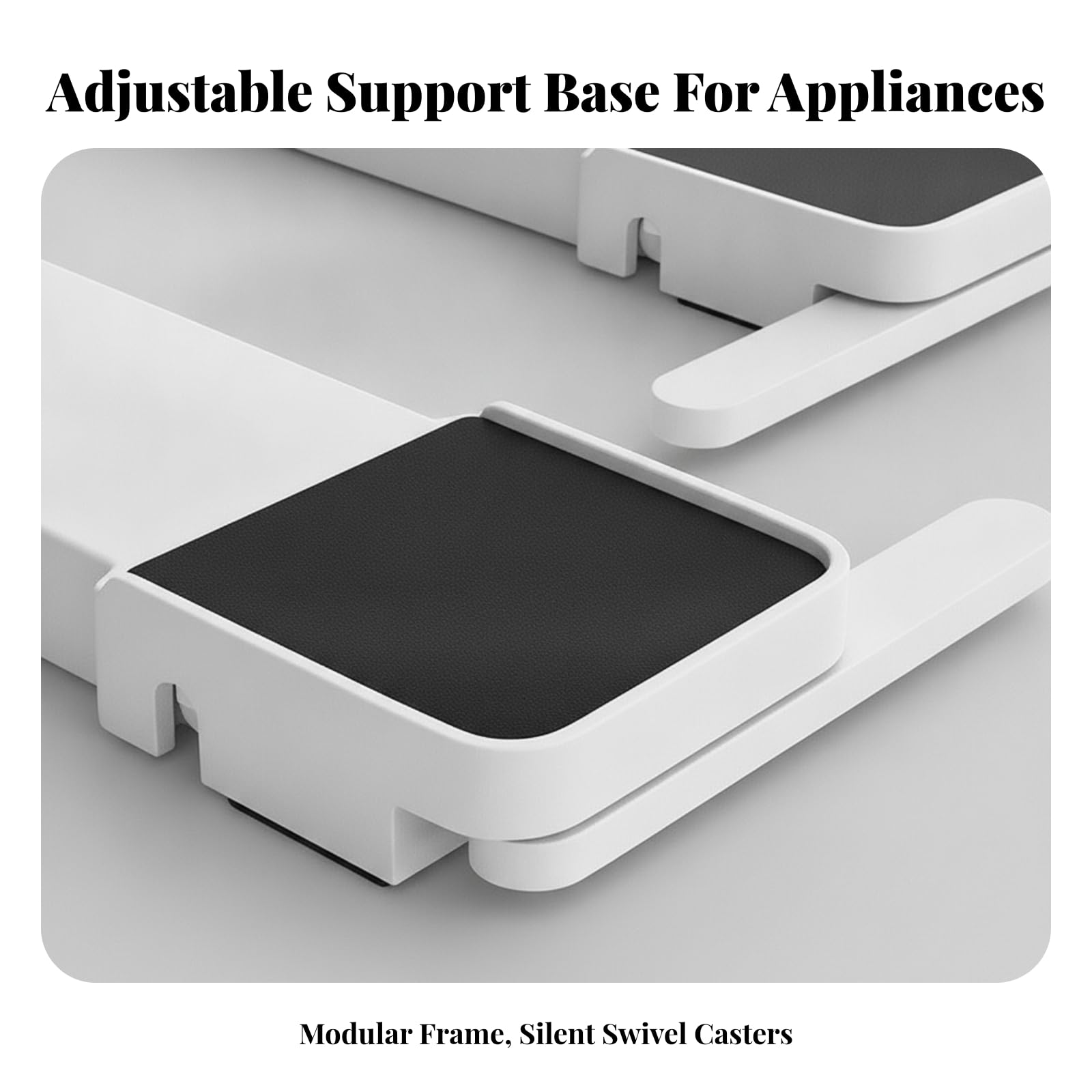 Amagogo Soporte para Lavadora con Ruedas con Base Ajustable con Topes Antislizantes con Retráctiles para Mover Electrodomésticos Pesados con Facilidad para l Hogar, Negro