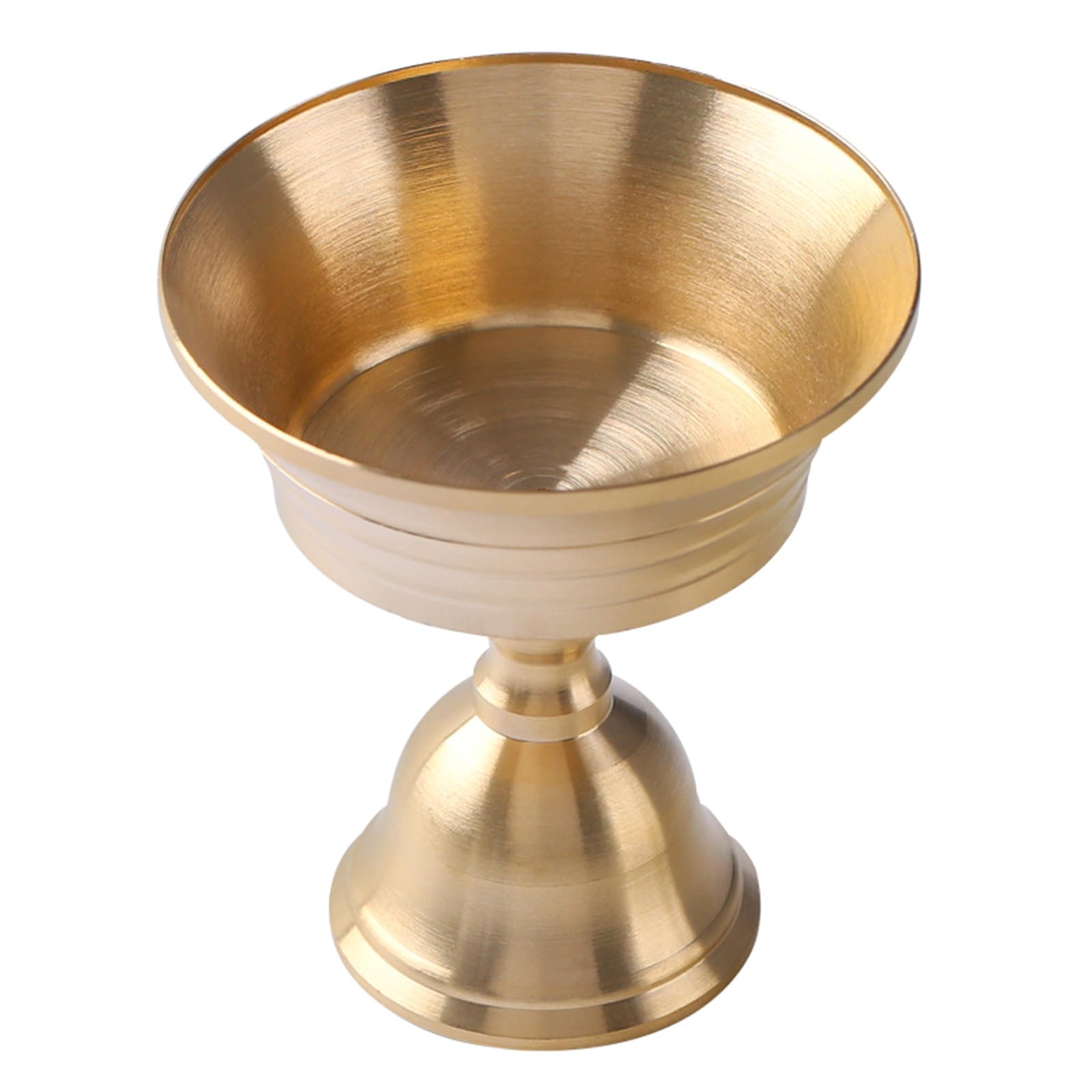 Xjdzineq Brass Candlestick for Buddhist Temples Butter Lamp Holder Golden Tealight Stand for Altars Decors Candleholder Dining Table Ornament