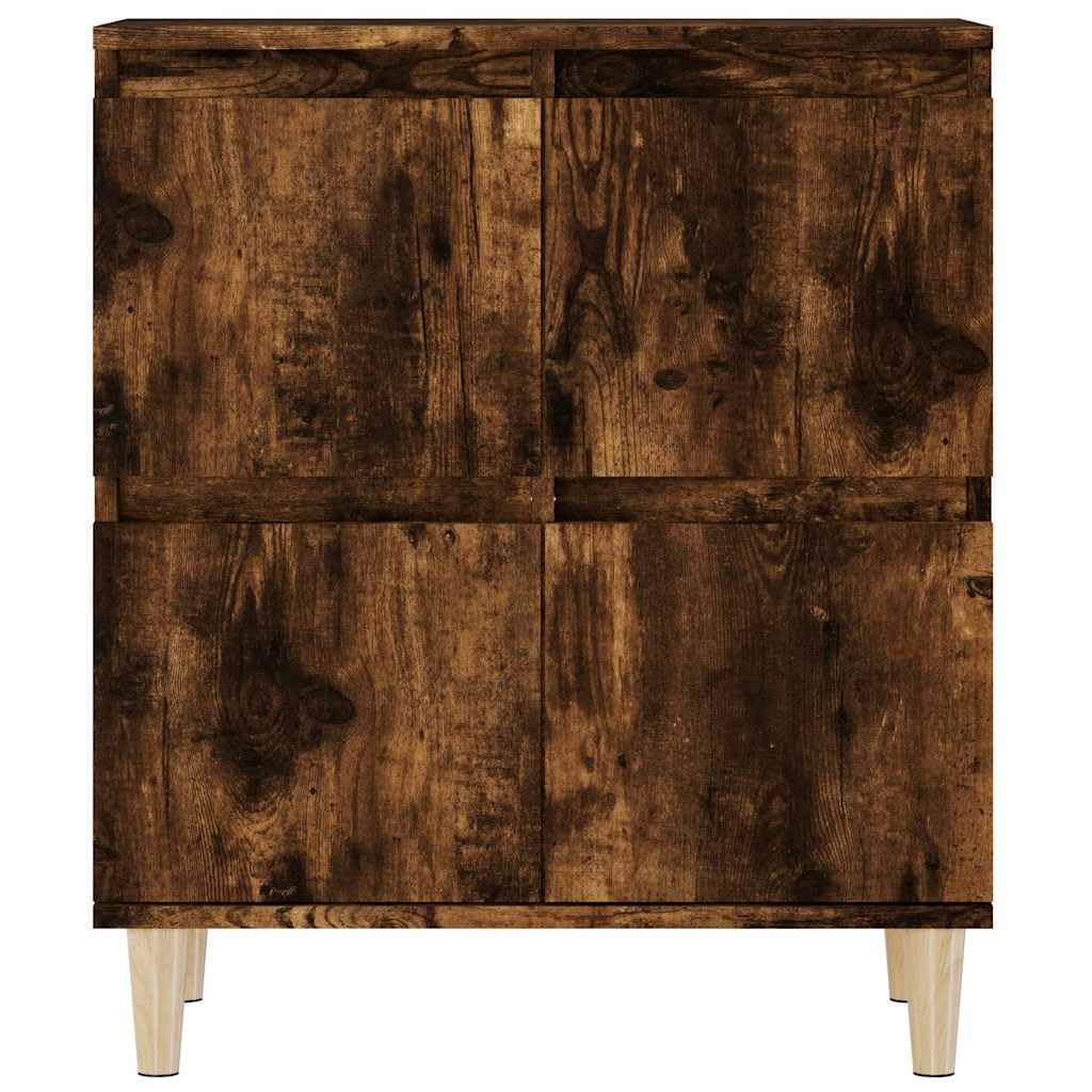 Générique 2-częściowy bufet wędzony dąb 60x35x70 cm drewno inżynieryjne, szafka do przechowywania z 4 przegródkami, klasyczny mebel w formie bufetu z miejscem na wyświetlacz, łatwy do czyszczenia
